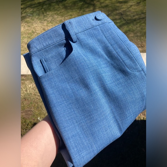 Theory Wool Blend Denim Portland Chambray Casual Straight Leg Trouser Pants - Picture 5 of 17